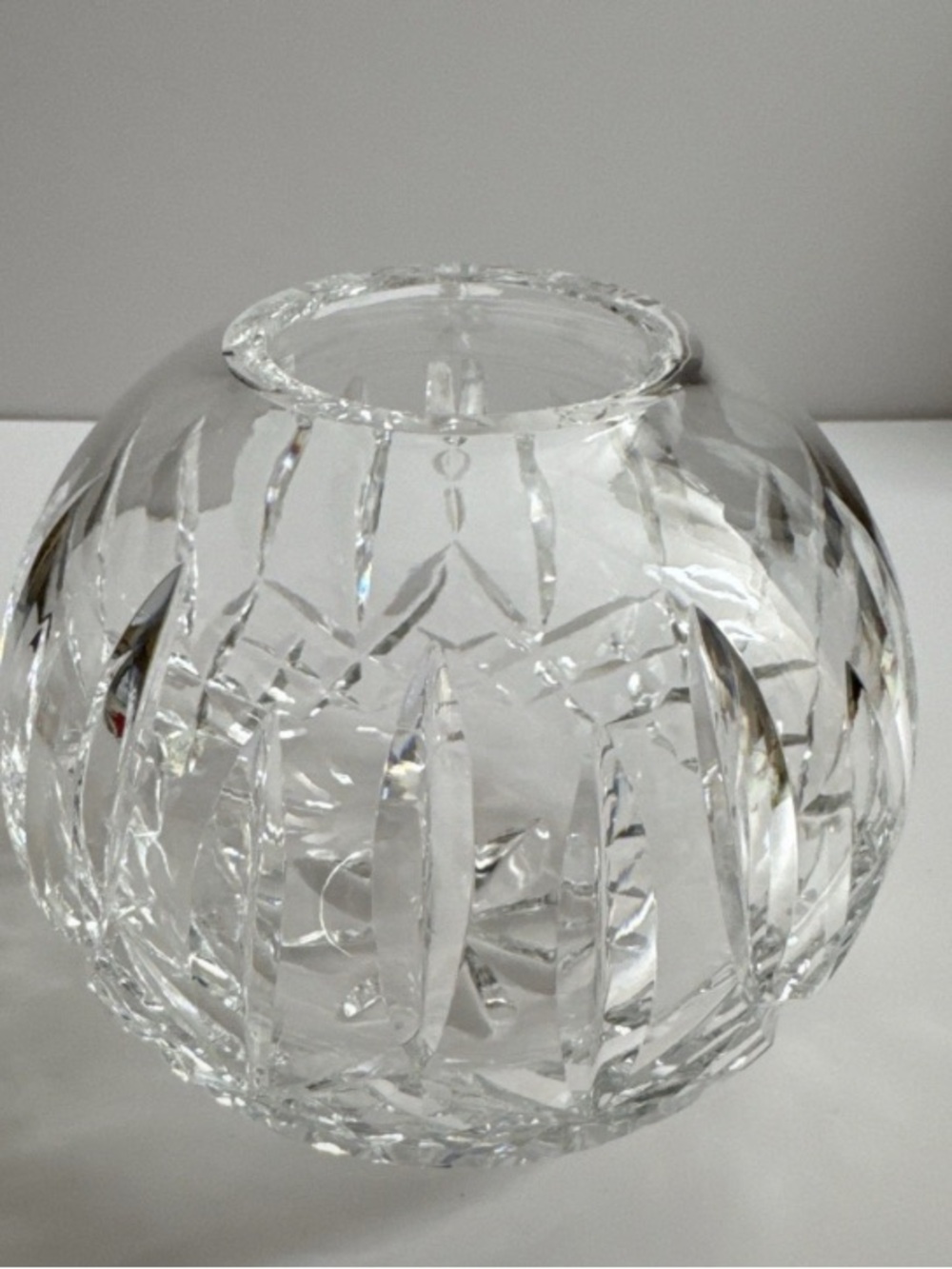 Waterford Crystal Lismore Small Rose Bowl Vase 3.5" Acid Etched Gothic Mark - Picture 3 of 4